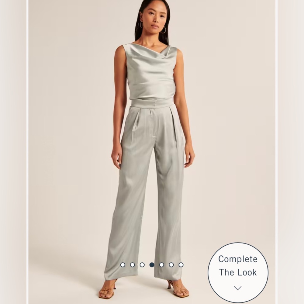 Abercrombie & Fitch Satin Sage Green Matching Set